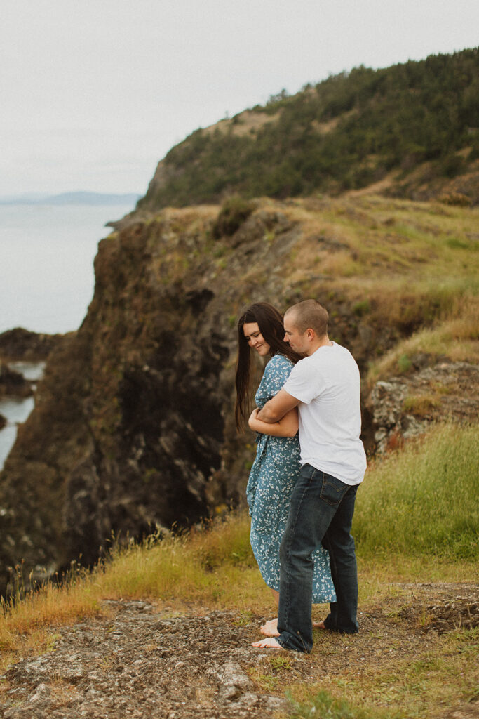 Mystic Washington Elopement Location: Deception Pass State Park that resembles the Cliffs of Moher in Ireland